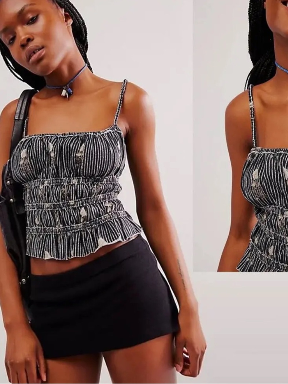 NWT Free People Dolce Vita Tank Top Black Sz XS